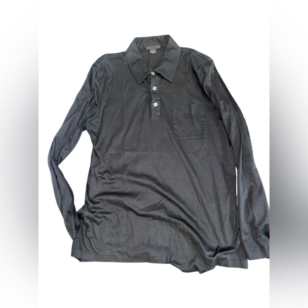 Helmut Lang Dark Gray Long Sleeve Polo